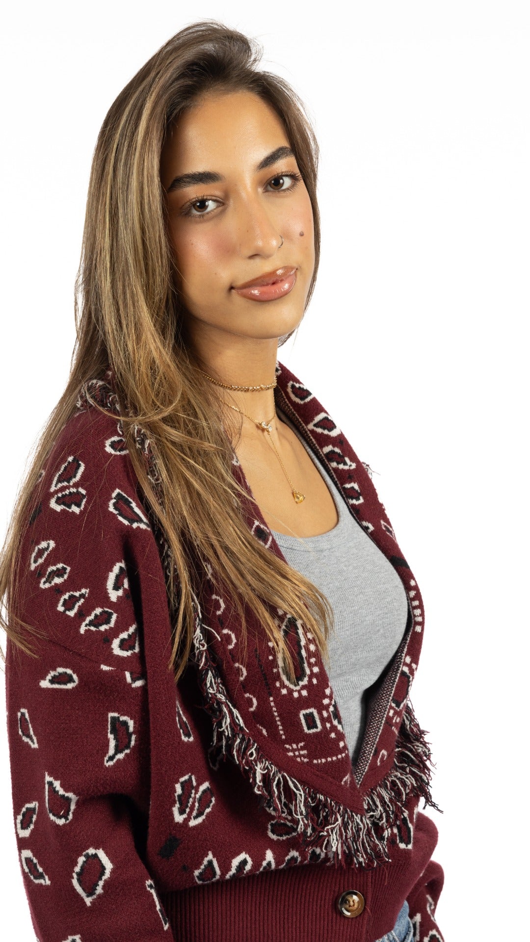 The Paisley Knit In Burgundy