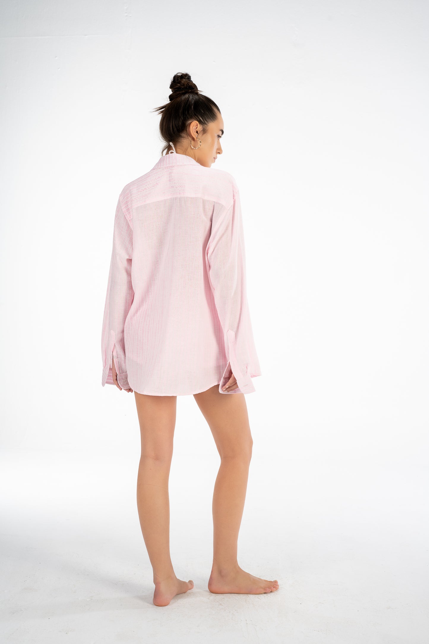 Pink Striped Linen Set