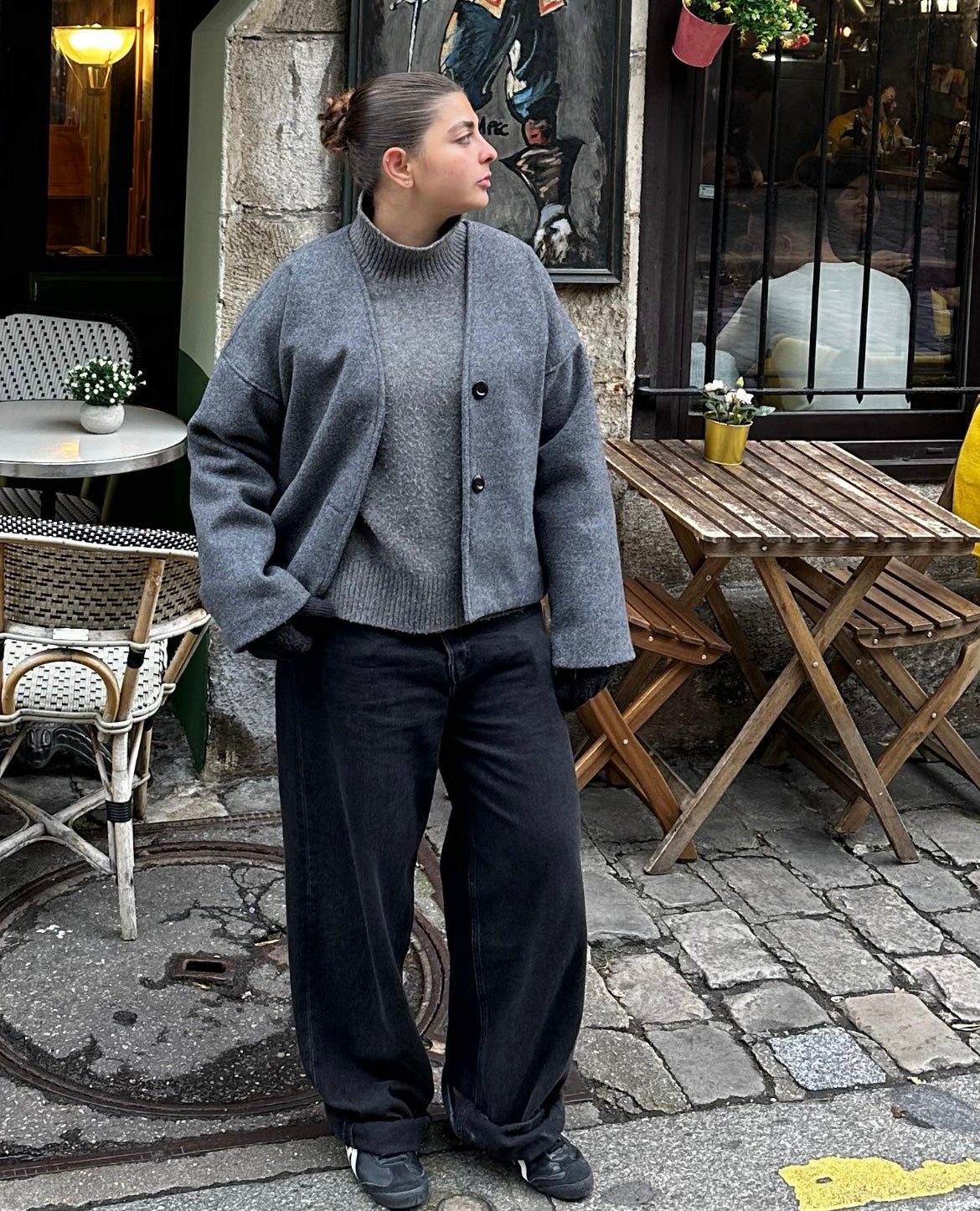 dark grey jacket
