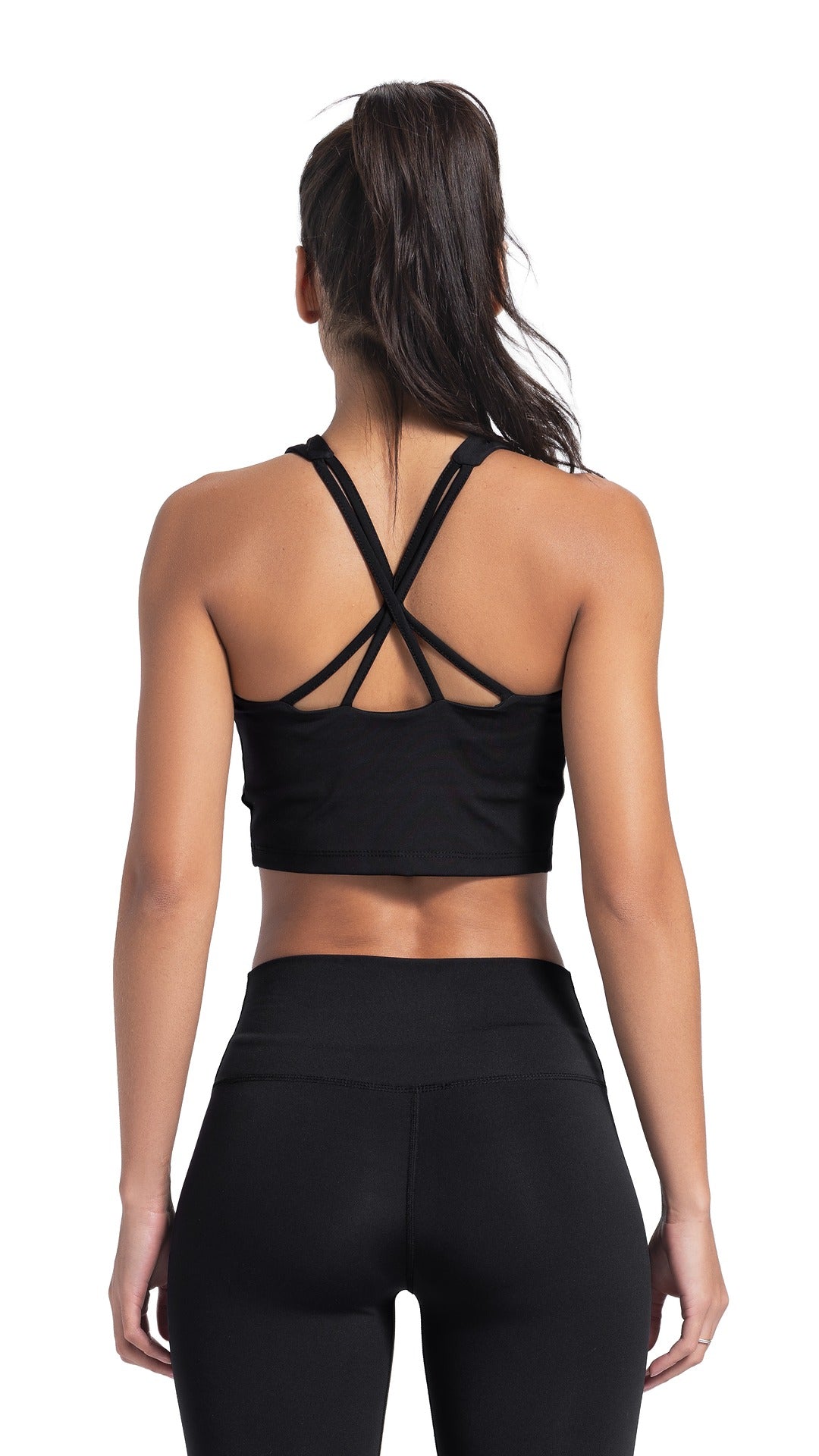 Black cross back top