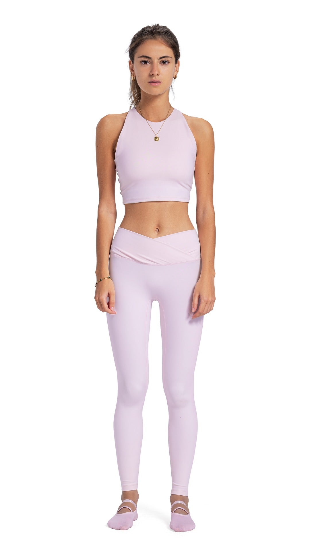 Powder Pink cross line legging