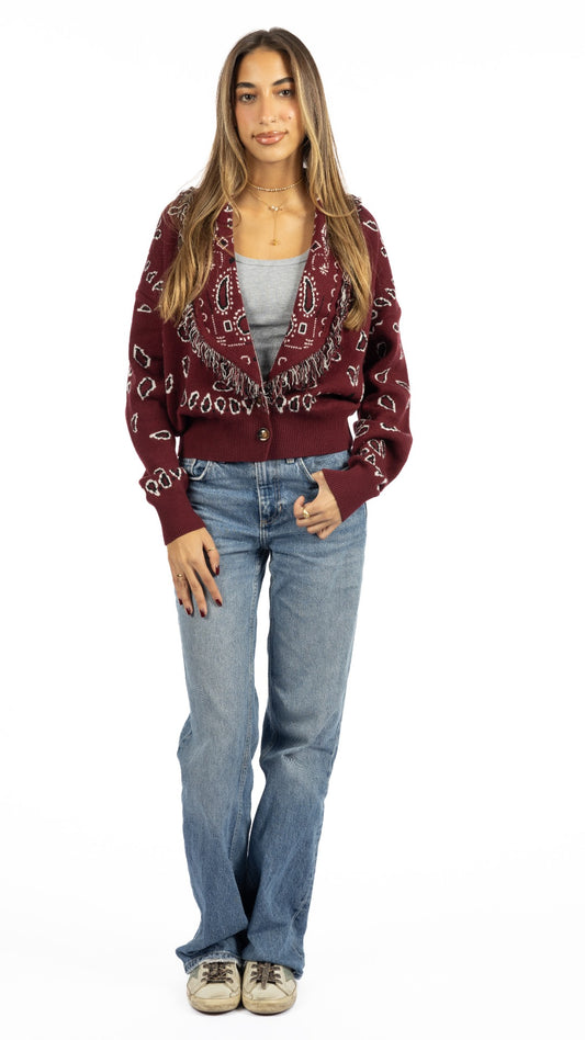 The Paisley Knit In Burgundy