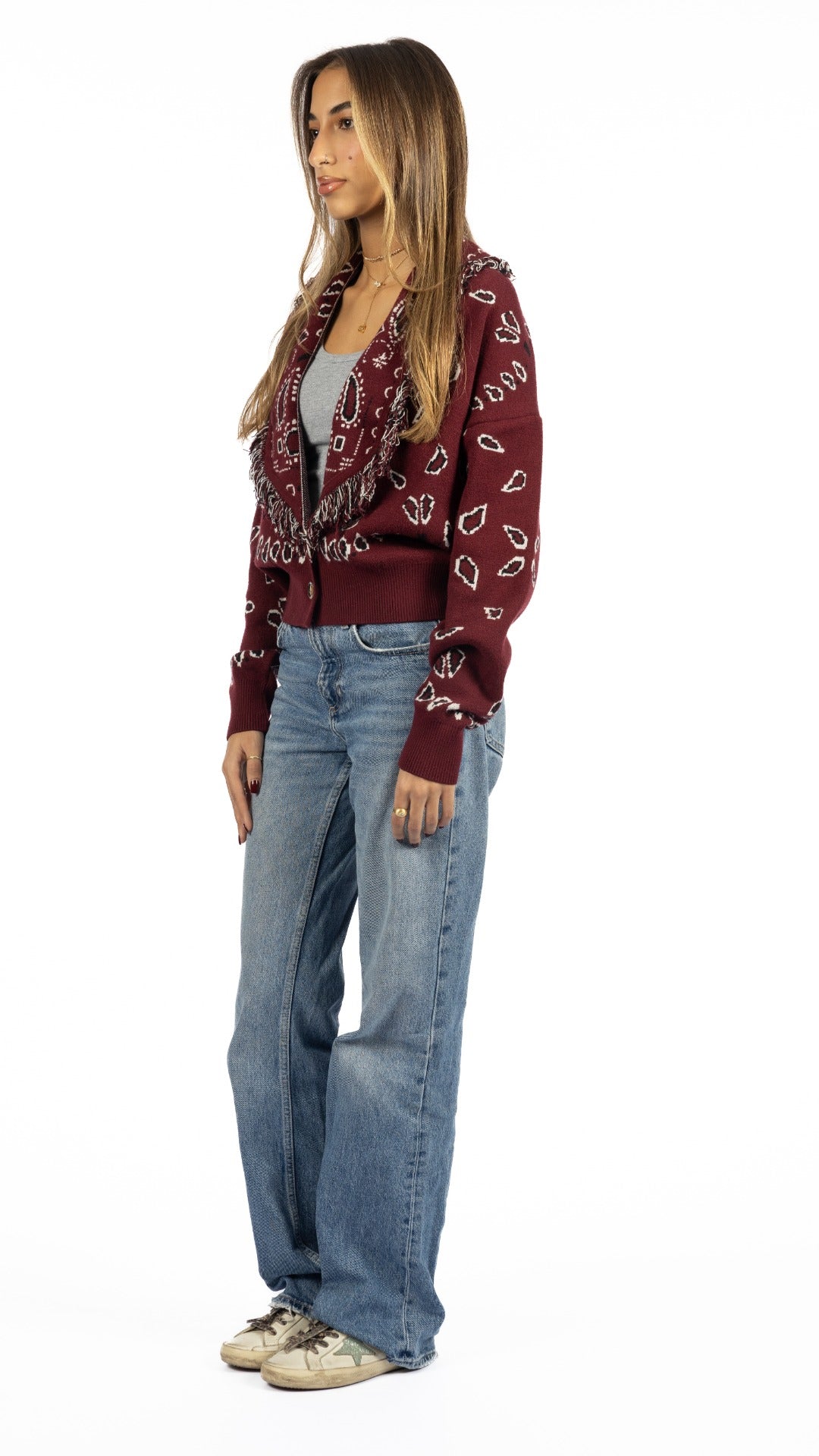 The Paisley Knit In Burgundy