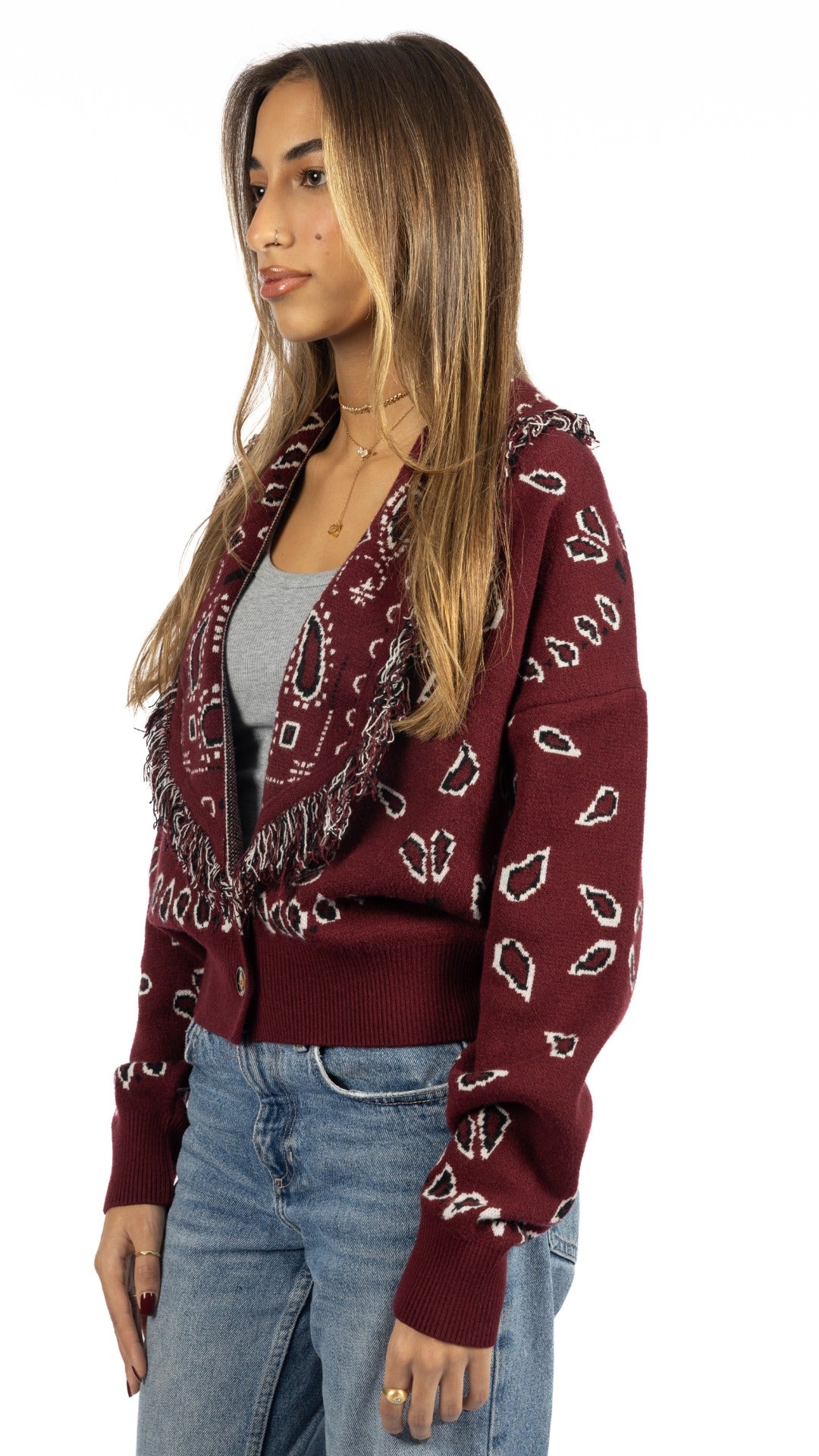 The Paisley Knit In Burgundy