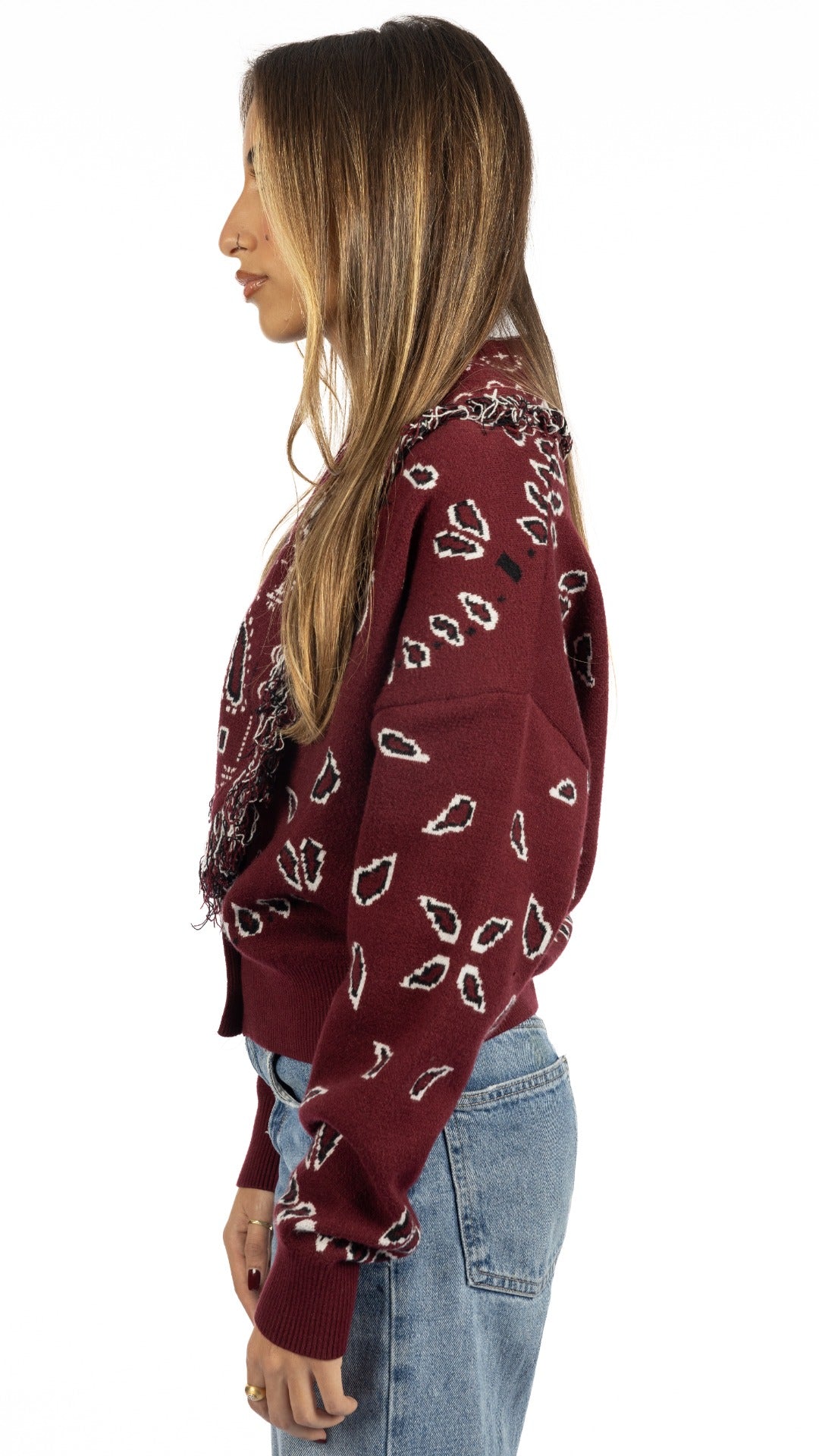 The Paisley Knit In Burgundy