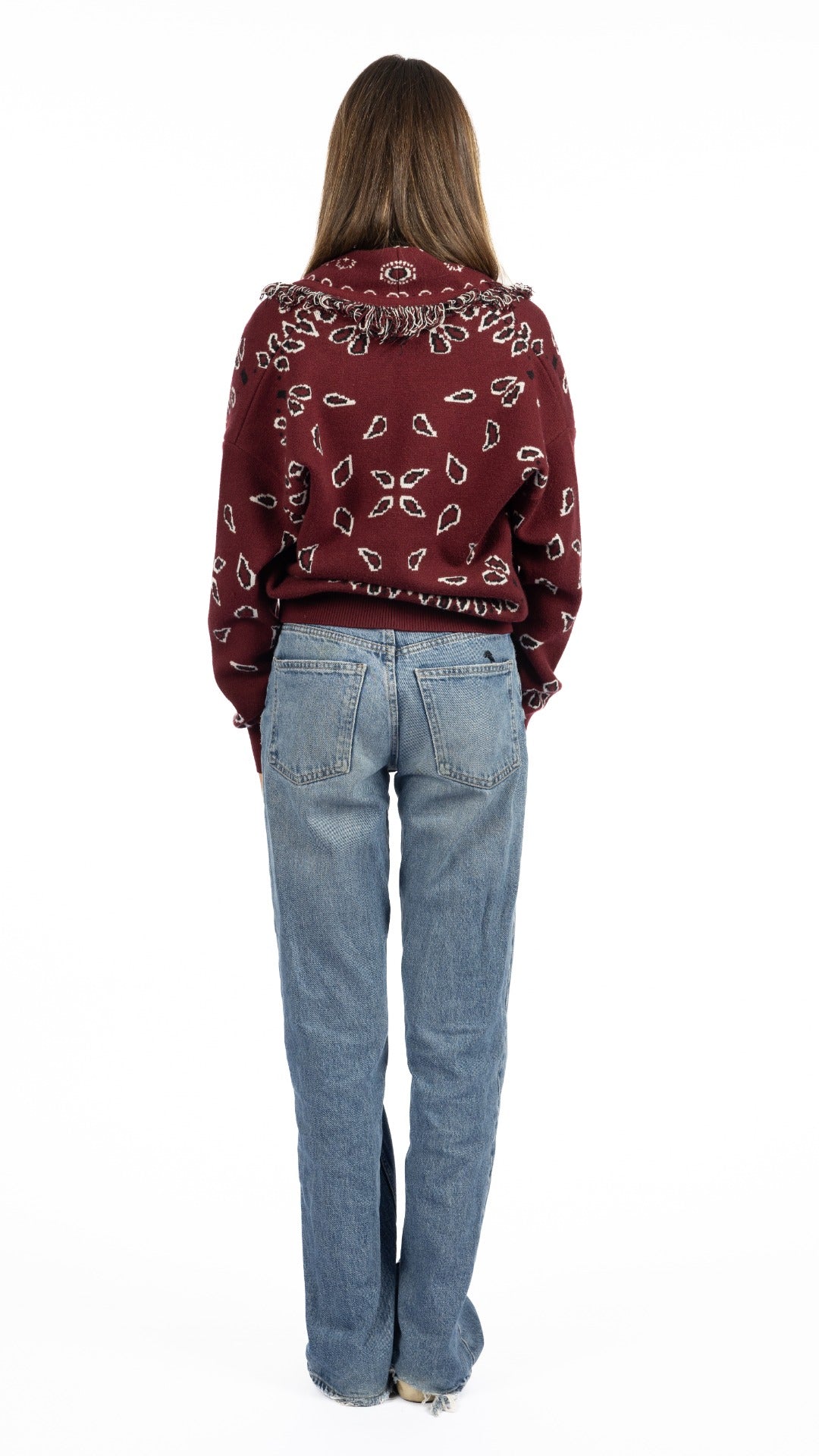 The Paisley Knit In Burgundy