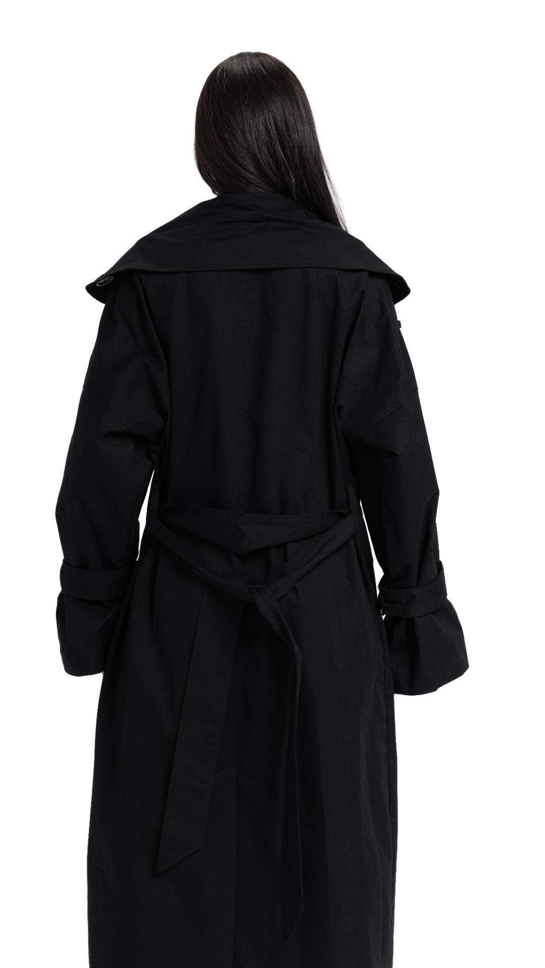 High-Collar Coat in Black