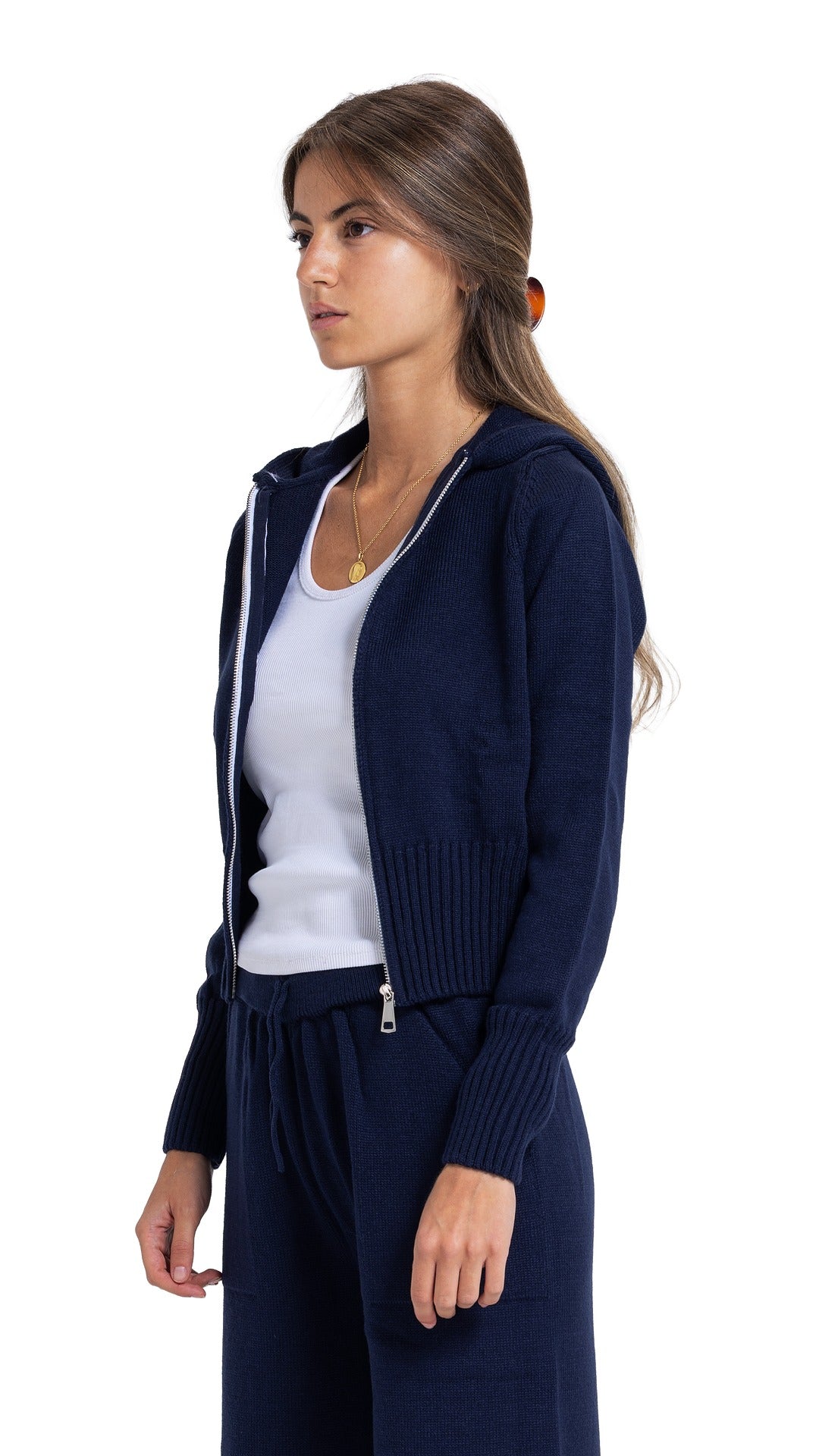 Navy knitted jacket
