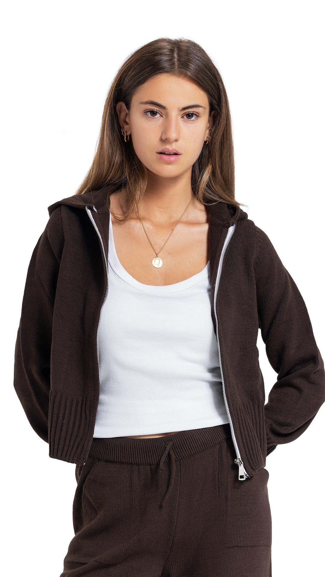 Brown knitted jacket