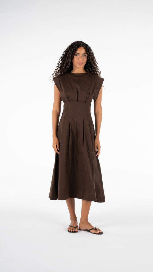 Contour dress in Brown