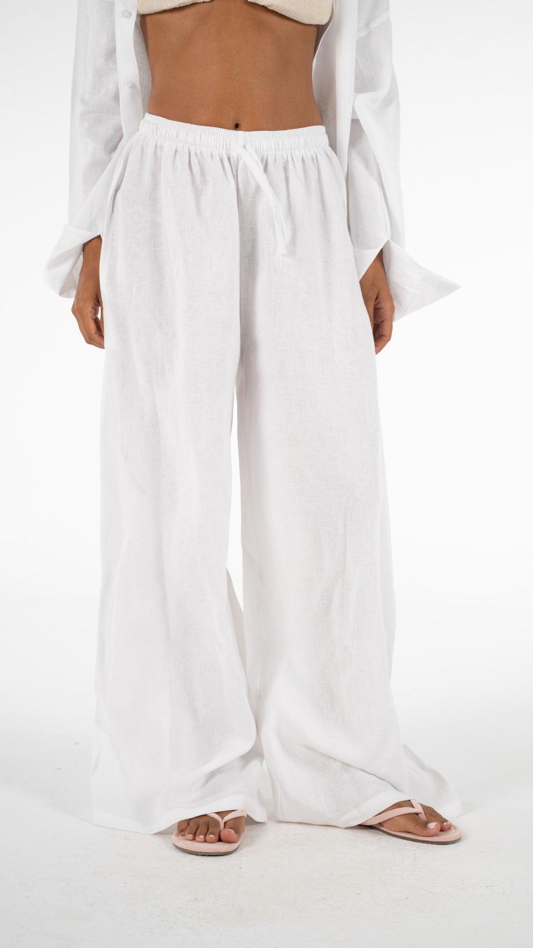 White linen pants
